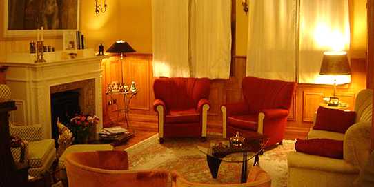 The living room of the Manoir Atkinson boutique hotel in Valparaiso, Chile